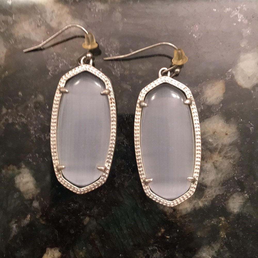 Kendra Scott Light Blue-Grey silver earrings